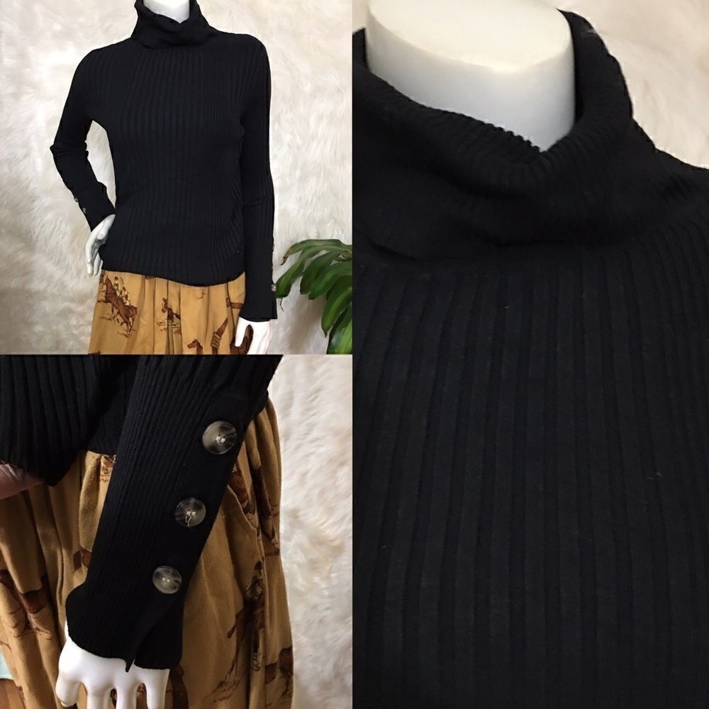 Ribbed‎ Button sleeve sweater